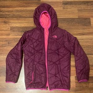 The North Face Reversible Puffer Girls Jacket Coat Sz 14 / 16 Large like new!